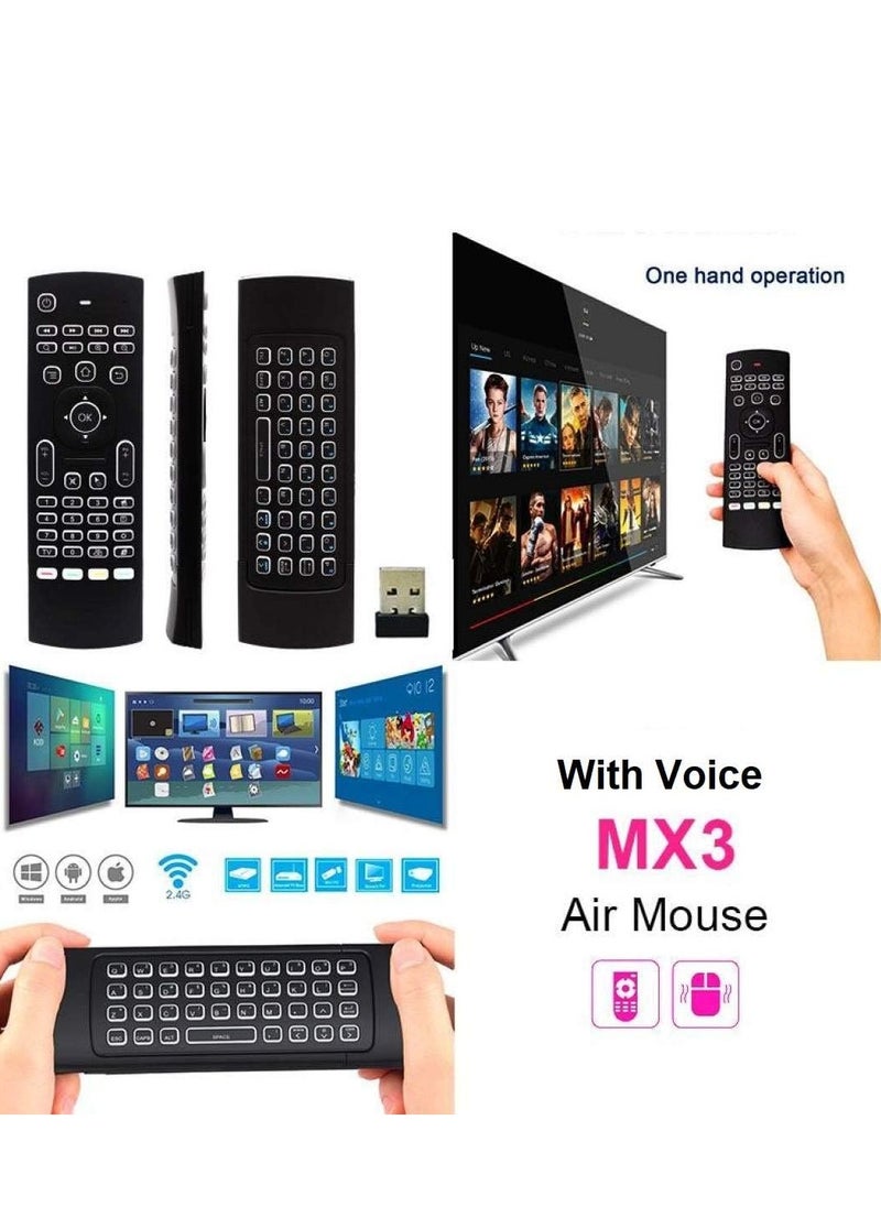 ELTRAZONE - Favormates Air Remote Mouse MX3 Pro,2.4G Backlit Kodi Remote Control,Mini Wireless Keyboard & Infrared Remote Control Learning, Best for Android Smart Tv Box HTPC IPTV PC Pad Xbox Raspberry pi 3 - Image 1