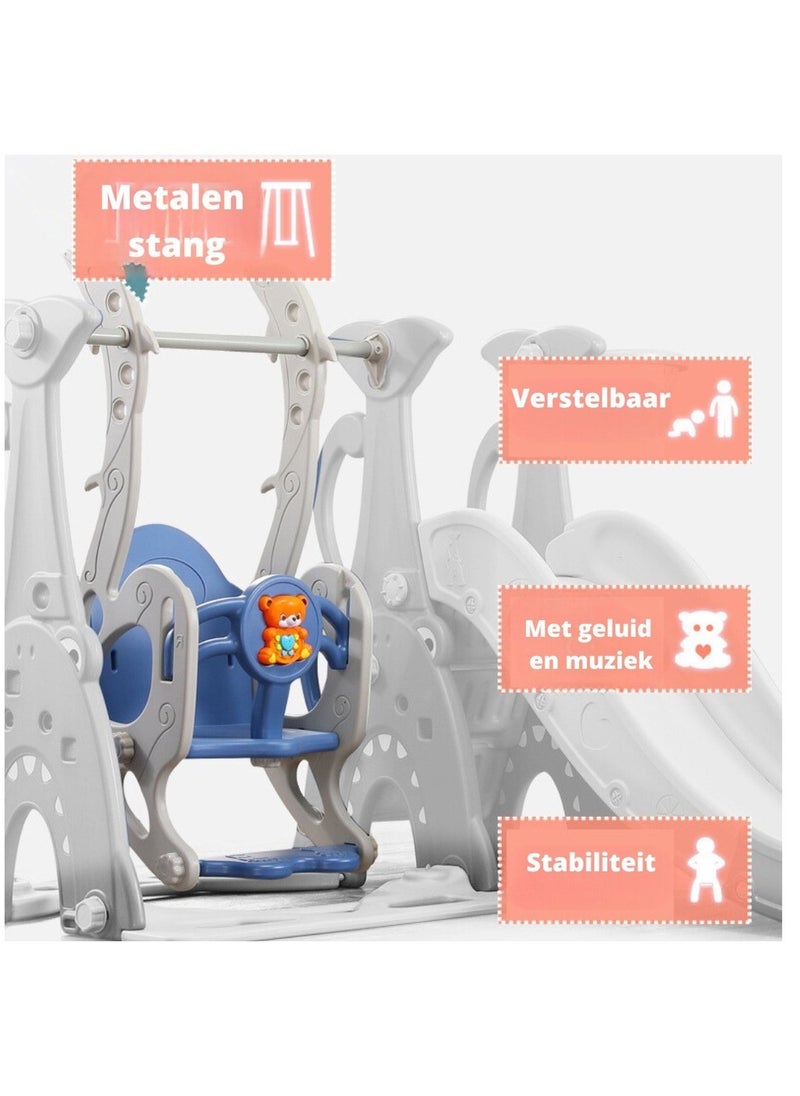 FULL JOY - Shark  Slide With a Swing +Basketball 3*1, Blue - Image 1