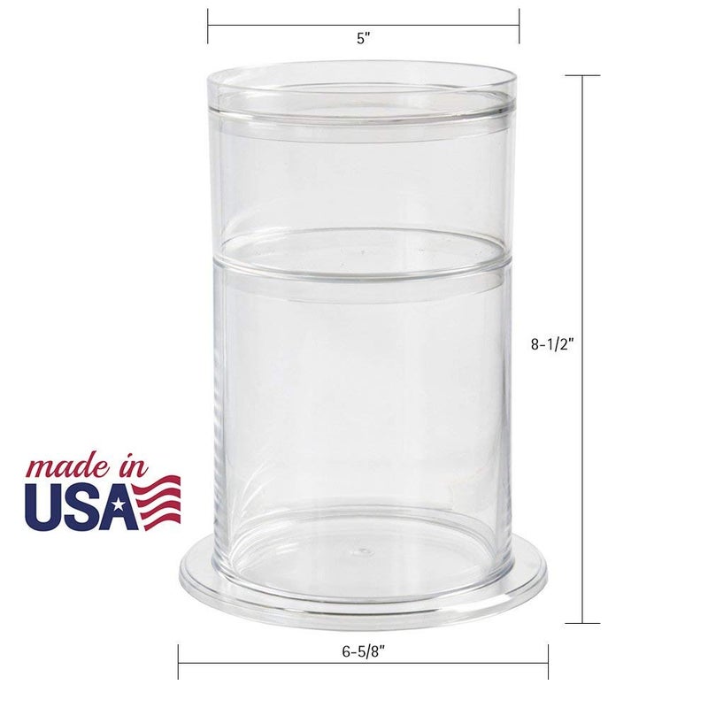 STORi Bella Stackable Clear Plastic Hair Accessory Organizer Set | Round Headband and Hairbrush Holder Stacks on The Storage Containers with Tray Lid | Made in USA - Image 5