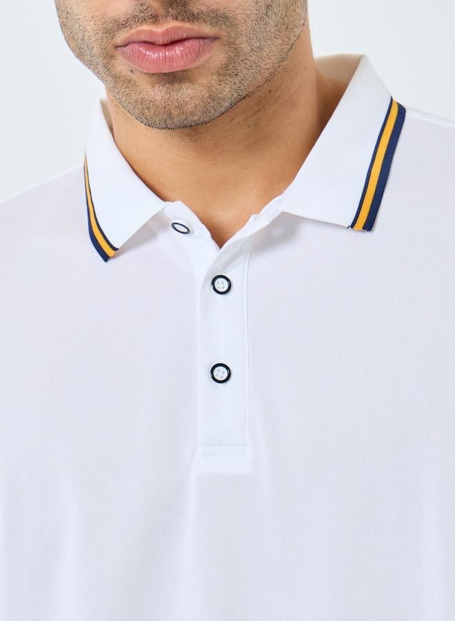 Styli Men Regular Fit Contrast Tipping Solid Polo - Image 3