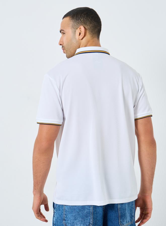 Styli Men Regular Fit Contrast Tipping Solid Polo - Image 4
