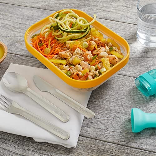Zoku Stainless Steel Pocket Utensil Set of 3 - Teal Green | Fork, Knife, Spoon in Travel Case| Reusable Portable Cutlery Set Tableware for Adults, Kids, Office, Picnics, Camping, Outdoor, Home - Image 5