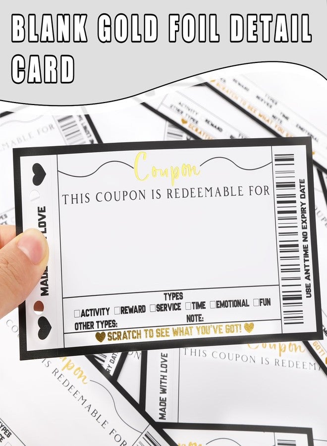 JULEASEL Scratch off Blank Coupon Book for Him Her on Any Occasion, 30 Vouchers Booklet Custom Gifts for Boyfriend, Girlfriend, Mom, Dad, Wife, Husband, Best Friend, Business - Image 2