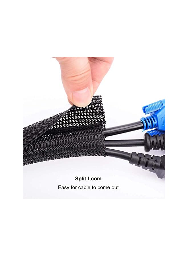 KASTWAVE Protector, Cable Sleeve, Cable Organizer, Cord Management, Cable Sleeve Split Sleeving, KASTWAVE Protect Cat From Chewing Cords, for Desk TV Computer, Wire Protector Cable, for Home Office - Image 3