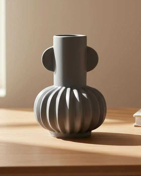 REDTAG Grey Ceramic Embellished Vase