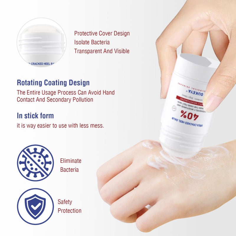 OUKEYA Urea Cream Stick 40 Percent,Heel Balm,Hand Cream and Foot Cream for Dry Cracked,Cracked Heel Treatment,Avoid Frostbite,40 Percent Urea Lotion for Feet Maximum Strength - Image 3