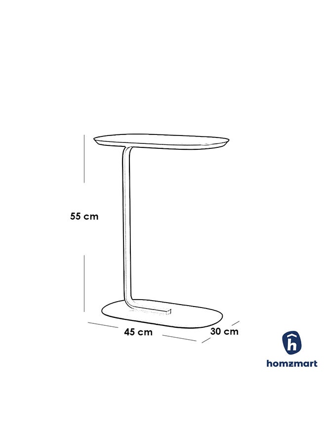 Homzmart Iron and Mdf Wood Side Table Brown and Black -  45x30x55 cm - Image 2