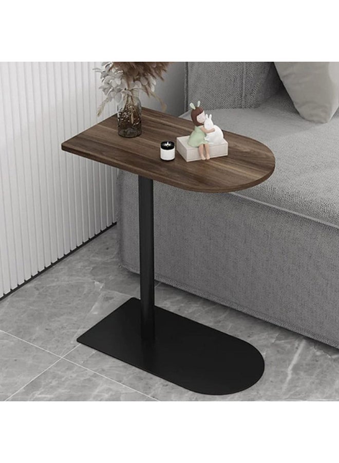 Homzmart Iron and Mdf Wood Side Table Brown and Black -  45x30x55 cm - Image 1