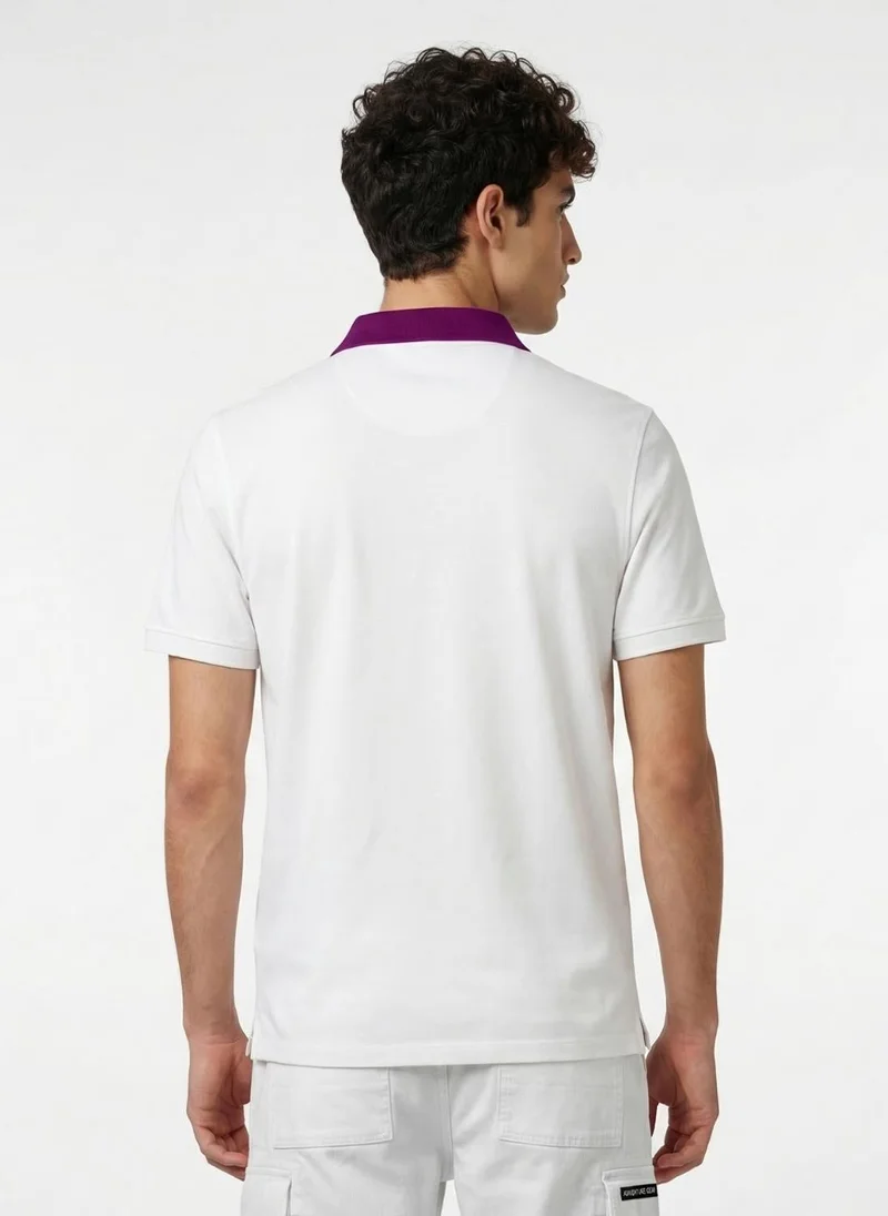 NOBERO White Nobero Accent Collar Polo T- Shirt  for Men for Men | Best Price UAE