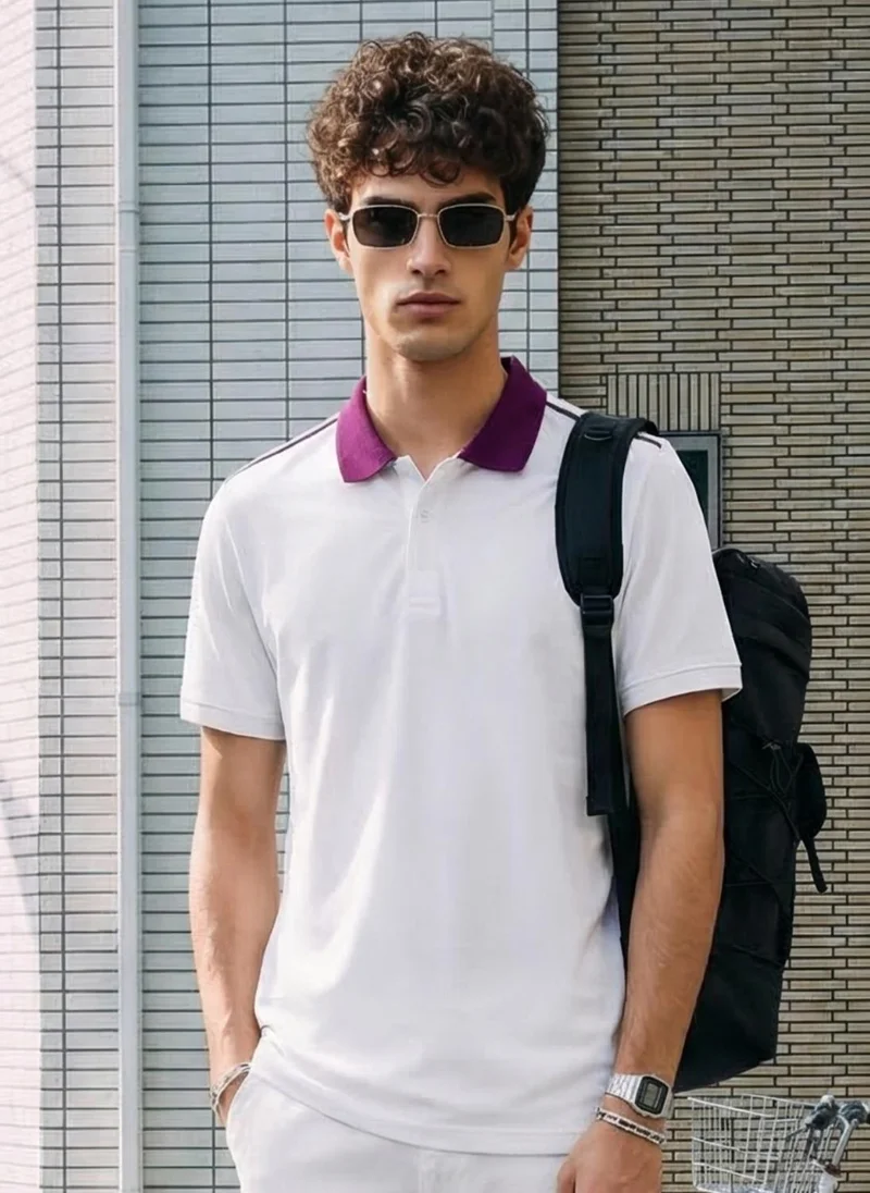 نوبيرو Nobero Accent Collar Polo T- Shirt  for Men