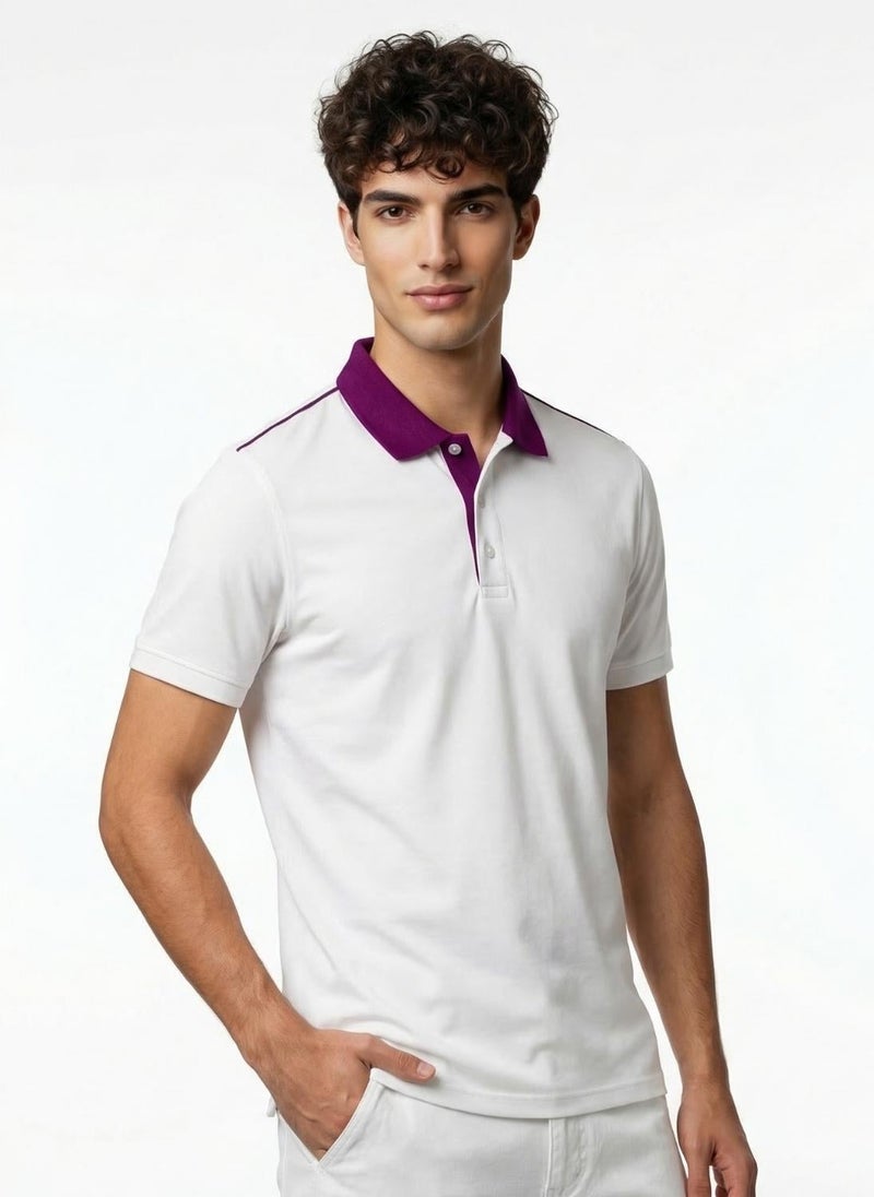 Nobero Accent Collar Polo T- Shirt  for Men - Image 4