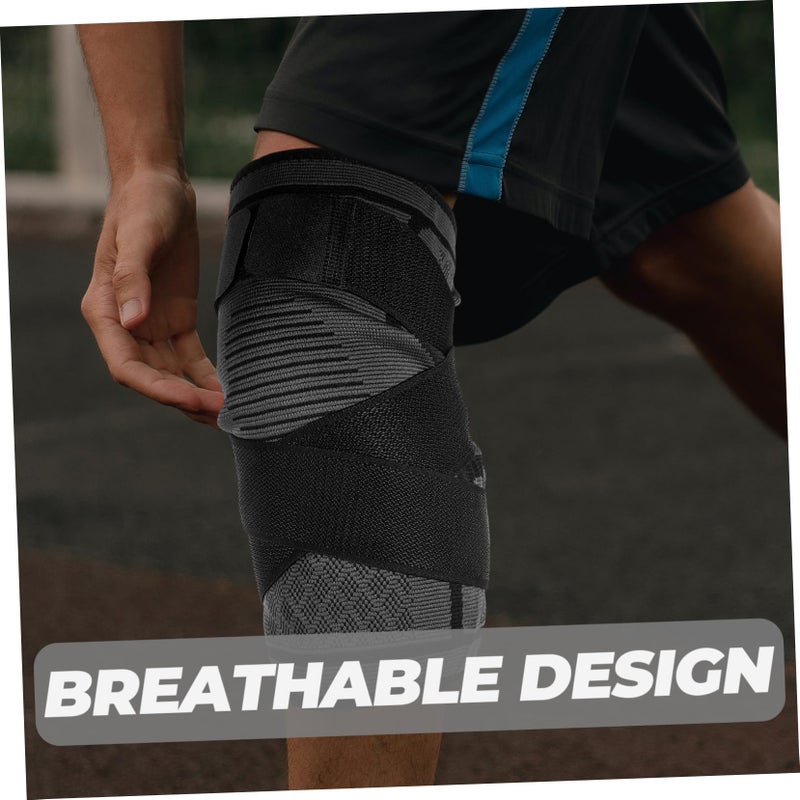 Black Knee Support Brace High Elasticity Patella Stabilizer for Running Sports Outdoor - Image 4