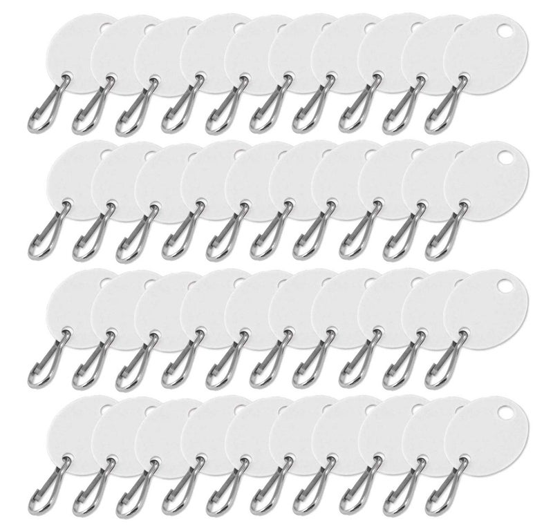 Lucky Line Oval Cabinet Key Tag with Hook, White, 100 Blank Tags (25890) - Image 5