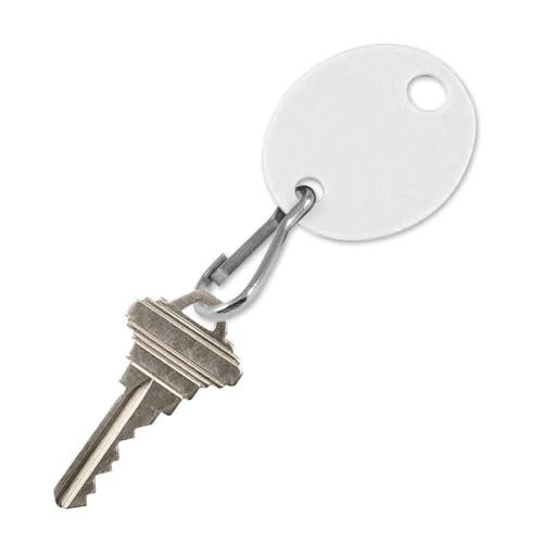 Lucky Line Oval Cabinet Key Tag with Hook, White, 100 Blank Tags (25890) - Image 3