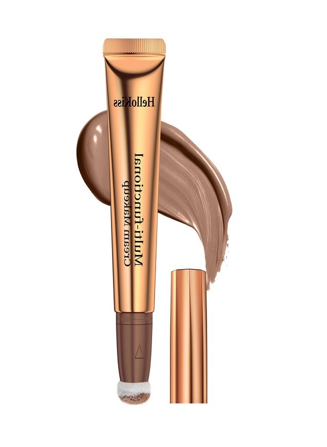 كيو اي سي قلم تحديد الوجه السائل، قلم مكياج سائل مع أداة تطبيق، قلم برونزر كريمي بلمسة نهائية طبيعية غير لامعة، قلم برونزر كريمي مغذي (02، 0.51 أونصة سائلة) - Image 1