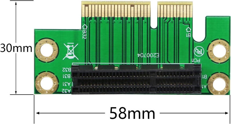 SinLoon SinLoon PCI Express 4X Riser Card 90Degree Adapter Card PCIE 4X Extender Extension Card for 1U Small Computer and Server Case PCIE 4X  - Image 3