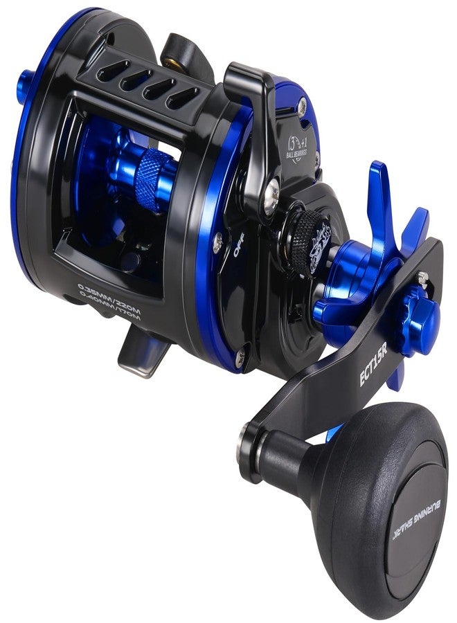 Burning Shark Fishing Reel Round Baitcasting Reel, Saltwater Inshore Surf Trolling Reel, Conventional Reel for Catfish, Musky, Bass, Pike -ECT15R - Image 2