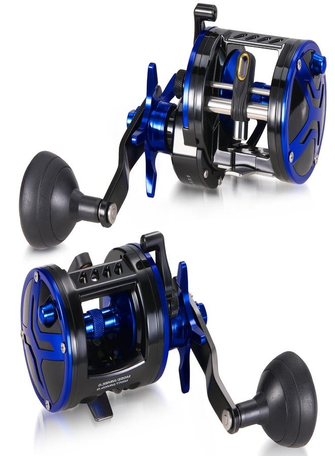 Burning Shark Fishing Reel Round Baitcasting Reel, Saltwater Inshore Surf Trolling Reel, Conventional Reel for Catfish, Musky, Bass, Pike -ECT15R - Image 3