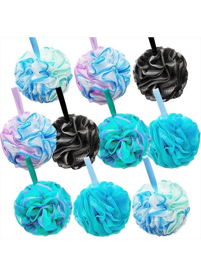Meirrnyyu 10 Pcs Shower Loofahs,Bath Shower Loofah Sponge,Exfoliating Shower Pouf Balls for Women,Men,Body Wash Bathroom,Exfoliate with Beauty Bathing Accessories  - Image 1