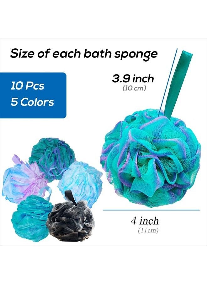 Meirrnyyu 10 Pcs Shower Loofahs,Bath Shower Loofah Sponge,Exfoliating Shower Pouf Balls for Women,Men,Body Wash Bathroom,Exfoliate with Beauty Bathing Accessories  - Image 2