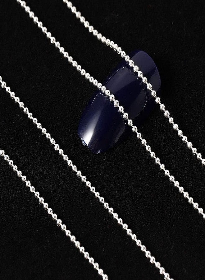 Bellecrey 4pcs Silver Metal Chain Nail Charms 1mm Nail Chains Jewelry Metal Stereo Style Accessories Steel Silver Gold 3D Rhinestone 50cm Nail Art Chain for DIY Nail Ornaments Nail Art Studs - Image 4