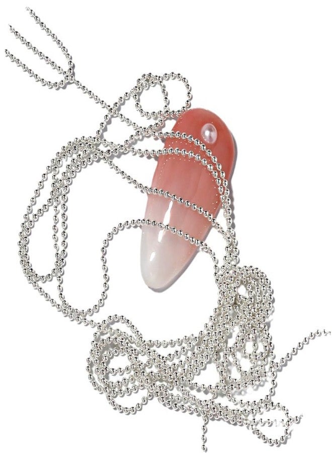 Bellecrey 4pcs Silver Metal Chain Nail Charms 1mm Nail Chains Jewelry Metal Stereo Style Accessories Steel Silver Gold 3D Rhinestone 50cm Nail Art Chain for DIY Nail Ornaments Nail Art Studs - Image 1