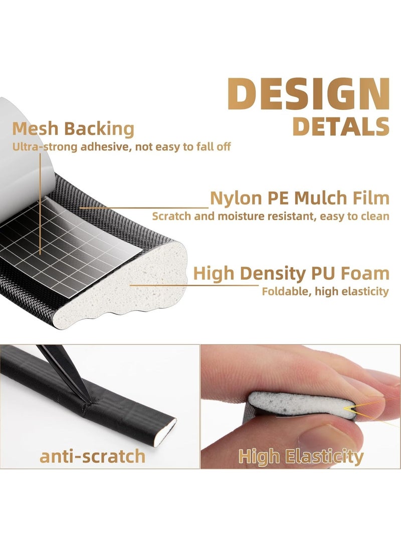 196” Wedge-Shape Foam Window Weather Stripping Door Seal Strip,Soundproofing Frame Insulation Tape for Exterior Front Door,Noise Cancelling Window Inserts,Door Gap Filler Light Blocker,Black - Image 5