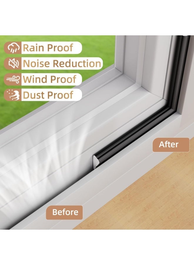 196” Wedge-Shape Foam Window Weather Stripping Door Seal Strip,Soundproofing Frame Insulation Tape for Exterior Front Door,Noise Cancelling Window Inserts,Door Gap Filler Light Blocker,Black - Image 2