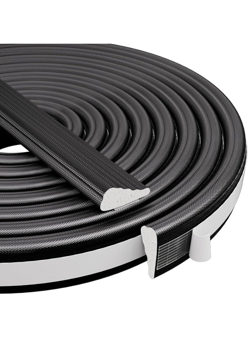 196” Wedge-Shape Foam Window Weather Stripping Door Seal Strip,Soundproofing Frame Insulation Tape for Exterior Front Door,Noise Cancelling Window Inserts,Door Gap Filler Light Blocker,Black - Image 1
