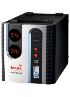 ICONA Icona 3000W Voltage Regulator with Transformer – Step Up/Down 110/120V to 220/240V, or 220/240V to 110/120V, Automatic Voltage Stabilizer, ICOPOWER Technology  - Image 1