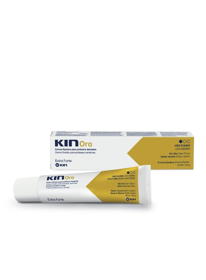 Kin Gold Extra Strong Fixing Cream For Dental Prostheses 40ml - Image 1