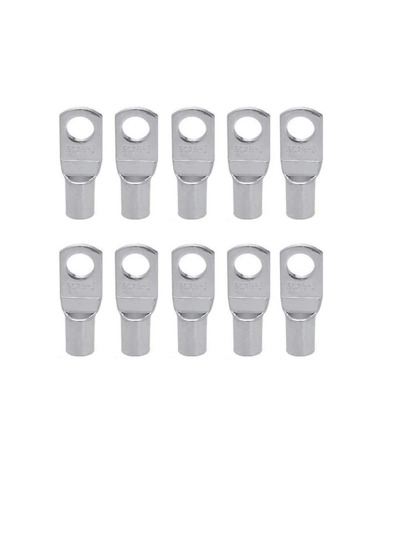 Copper Cable Lugs 10Pcs Set-Wire Terminals, Connector Cable lugs Ring Battery SC Terminals, for Marine, Solar, Automotive, Electric, Home Applications etc (Hole Soize 6mm, Cable Size 6mm)  - Image 1