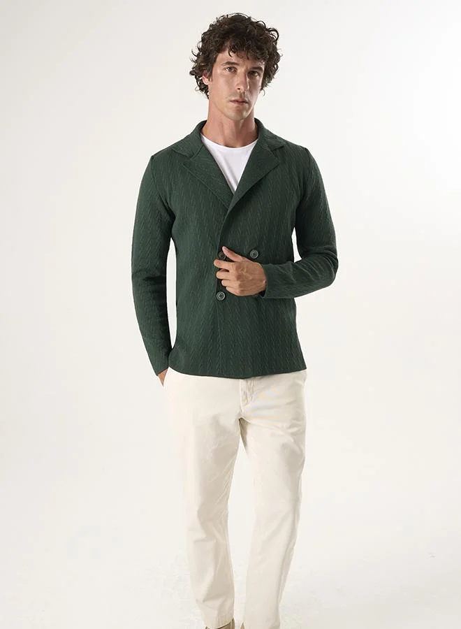 Felix Hardy Green Notch Collar Cardigan for Men | Best Price UAE