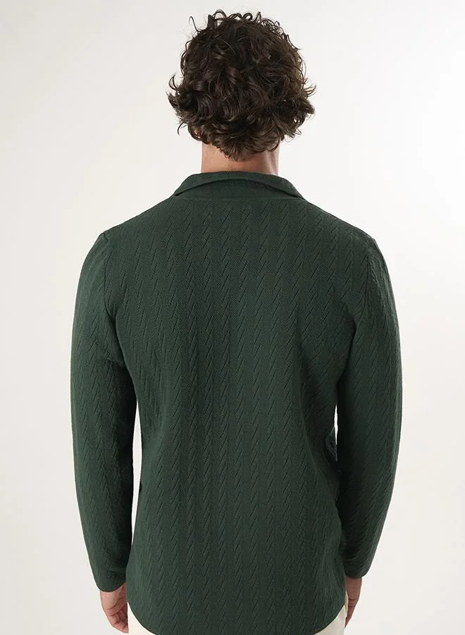Felix Hardy Green Notch Collar Cardigan for Men | Best Price UAE