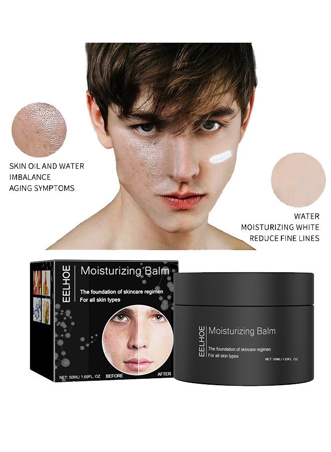 EELHOE Moisturizing Balm,Men's Moisturizing Face Cream ,Refreshing and Moisturizing,Shrinking Pores,Reducing Skin Relaxation,Suitable for All Skin Types 50ml - Image 1