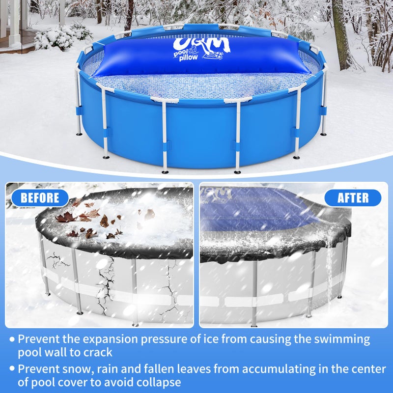 UQM Extra Large Thick Pool Pillow for Above Ground Pools, 4x15 Ft Pool Pillow for Closing Winter, 0.4mm Thicked Winter Pool Pillows Pool Closing Kit Winterizing Kit for Above Ground ï¼ˆ4x20ft Ropeï¼‰ - Image 3