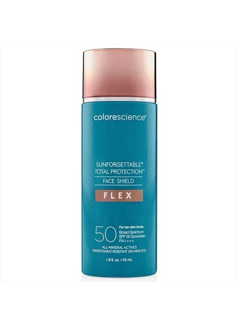 50 to 70 SPF Total Protection Face Shield Flex SPF 50, Zinc Oxide Formula, Tan, 1.8 fl. oz.