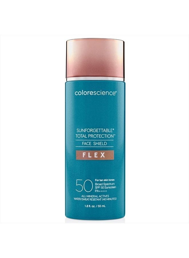 50 to 70 SPF Total Protection Face Shield Flex SPF 50, Zinc Oxide Formula, Tan, 1.8 fl. oz.