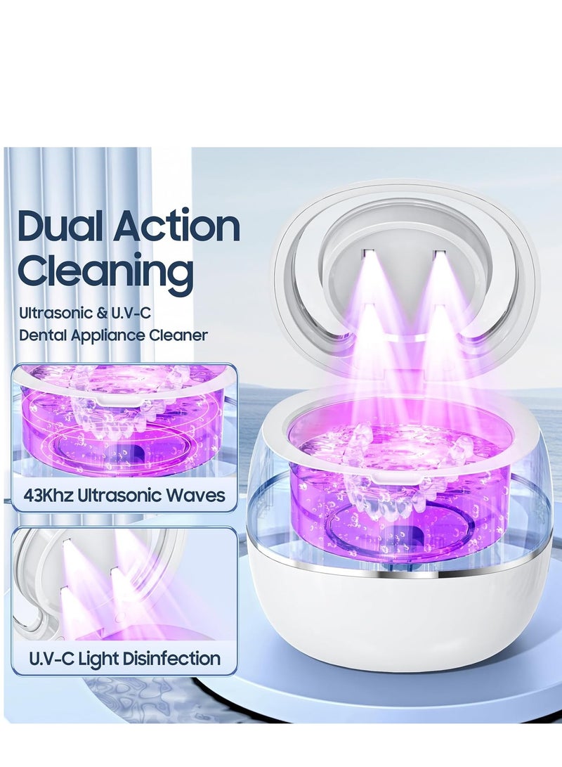 Ultrasonic Cleaner Retainer Cleaning Machine: 43kHz Ultra Sonic Cleaner Pod for Mouth Guard Denture - Professional Dental Cleaning Braces Night Guard - Image 2