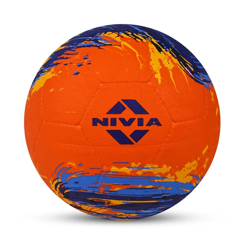 نيفيا Nivia Super Storm Football - Durable Training Ball for Hard Ground and Artificial Turf, Orange