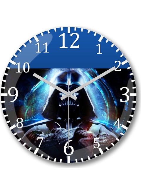 Print Shop Star Wars Darth Vader Lightsaber Wall Clock Domed Real Glass