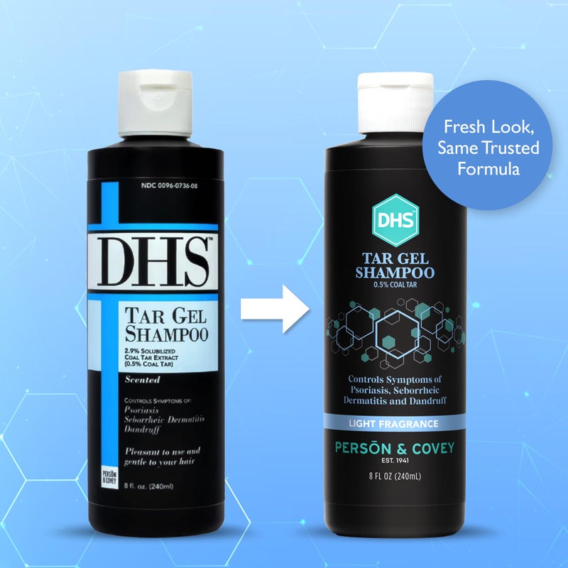 DHS Person & Covey T Gel Shampoo - Anti Dandruff, Mildly Scented Psoriasis Shampoo - 8 Fl. Oz. - Refined Coal Tar Gel Formula, Scalp Psoriasis, Deep Cleansing Rich Lather - Image 2