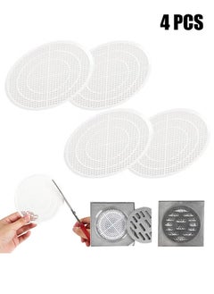 Shower Drain Filter, Shower Hair Extension Mesh Plastic Floor Sink Strainer Can Be Cut Easy to Install and Clean, Fits Different Size Drain Openings, Bathroom, Washbasin, Tub, Kitchen (4 Pieces)