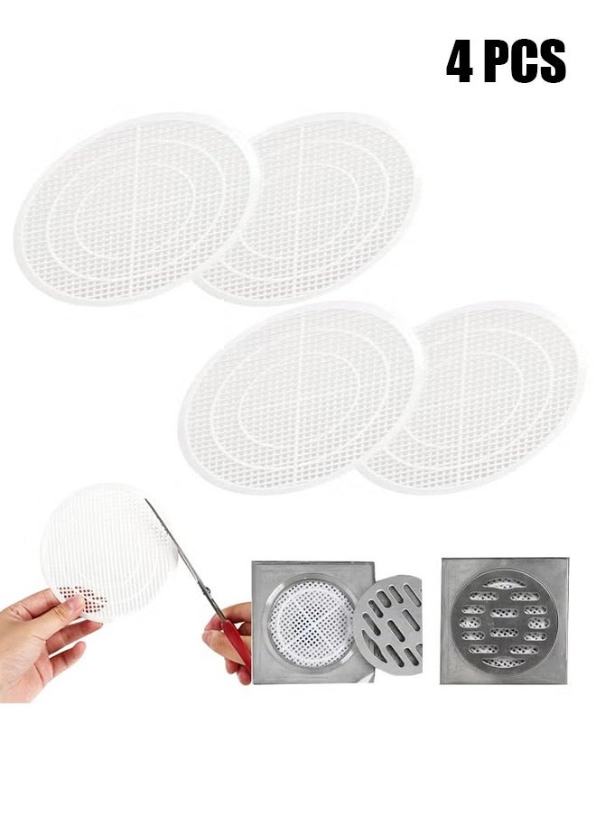 HY - Shower Drain Filter, Shower Hair Extension Mesh Plastic Floor Sink Strainer Can Be Cut Easy to Install and Clean, Fits Different Size Drain Openings, Bathroom, Washbasin, Tub, Kitchen (4 Pieces) - Image 1