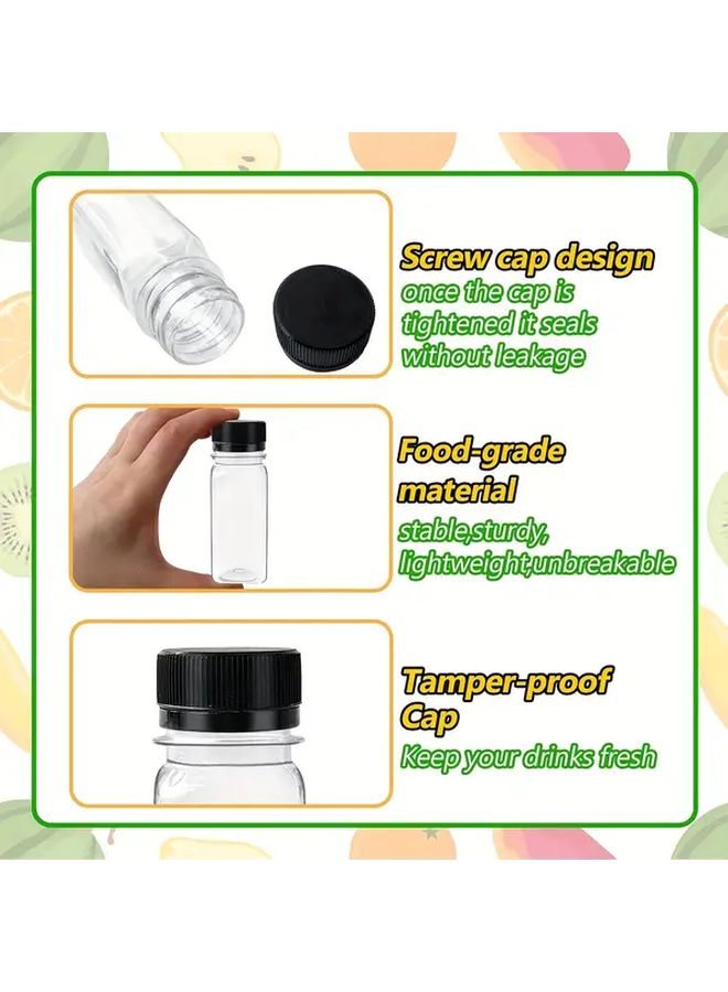 16 Pcs 2oz Reusable Plastic Shot Bottles With Black Lids Travel Size Containers - Image 3