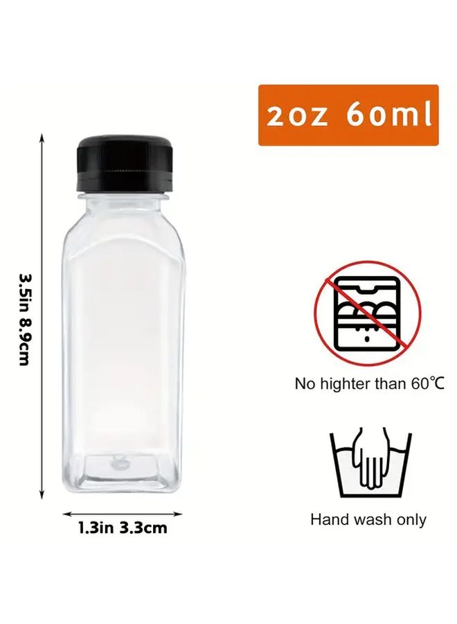 16 Pcs 2oz Reusable Plastic Shot Bottles With Black Lids Travel Size Containers - Image 2