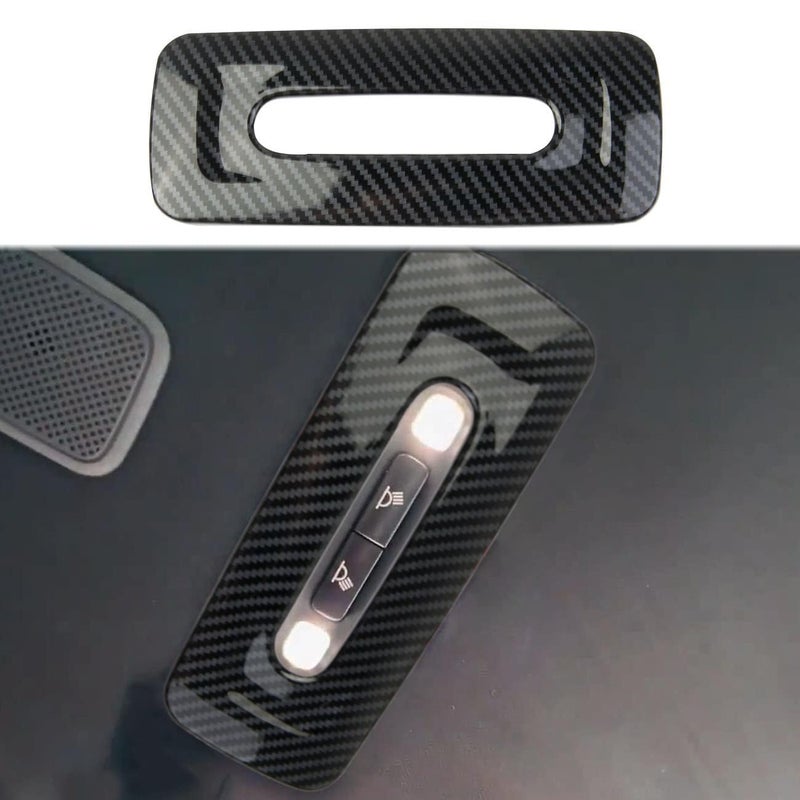 Fewshaw Carbon Fiber Interior Rear Roof Reading Light Lamp Cover Trim Accessories for Toyota Tundra 20222026 - Image 2