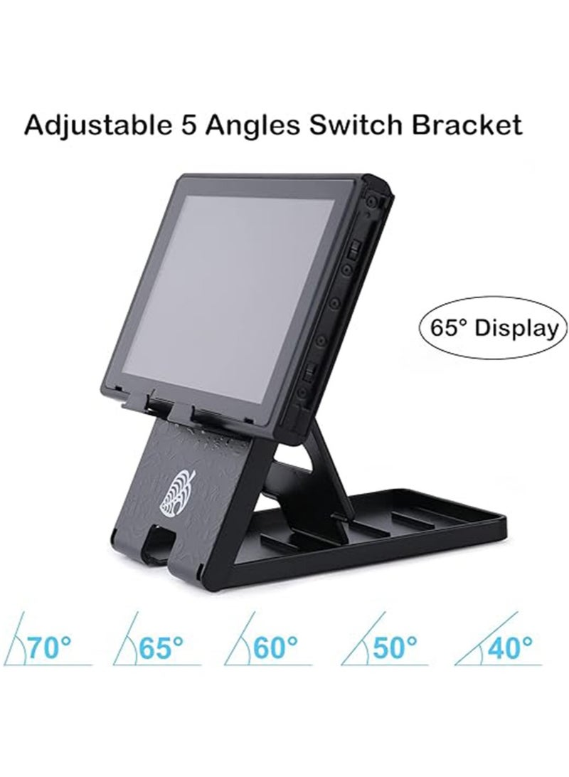 إكس ليفيل حامل سويتش لنينتندو، لحامل سويتش أنيمال كروسينج، حامل سويتش لايت صغير الحجم قابل للطي محمول قابل للتعديل لملحقات سويتش نينتندو سويتش (أسود) - Image 4