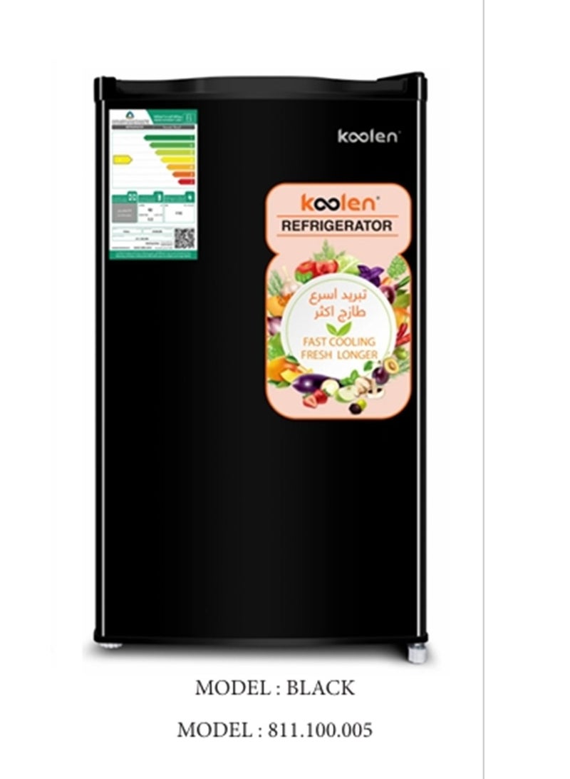 KOOLEN Single Door Refrigerator 3.2 Cu.ft 92L 811100005 Black - Image 1