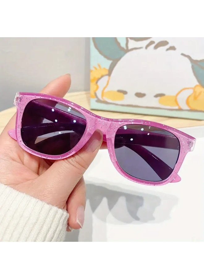 سينت هاوس نظارات شمسية مربعة أنيقة وملونة للبنات | نظارات عصرية للصغار، مثالية للملابس الكاجوال (تشمل حافظة النظارات)، نظارات شمسية - Image 1